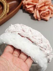 2pcs/Set Woven Multi-Strand Satin Printed And Mesh Thick Wide Band Decorative Headband For Women - Multicolor - View 8