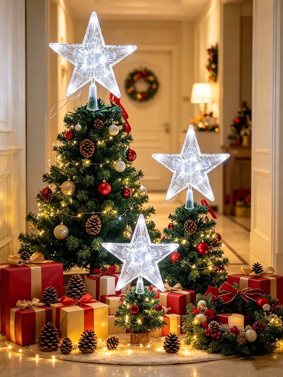 Christmas Tree Top Star Warm White Light, Suitable For Christmas ...