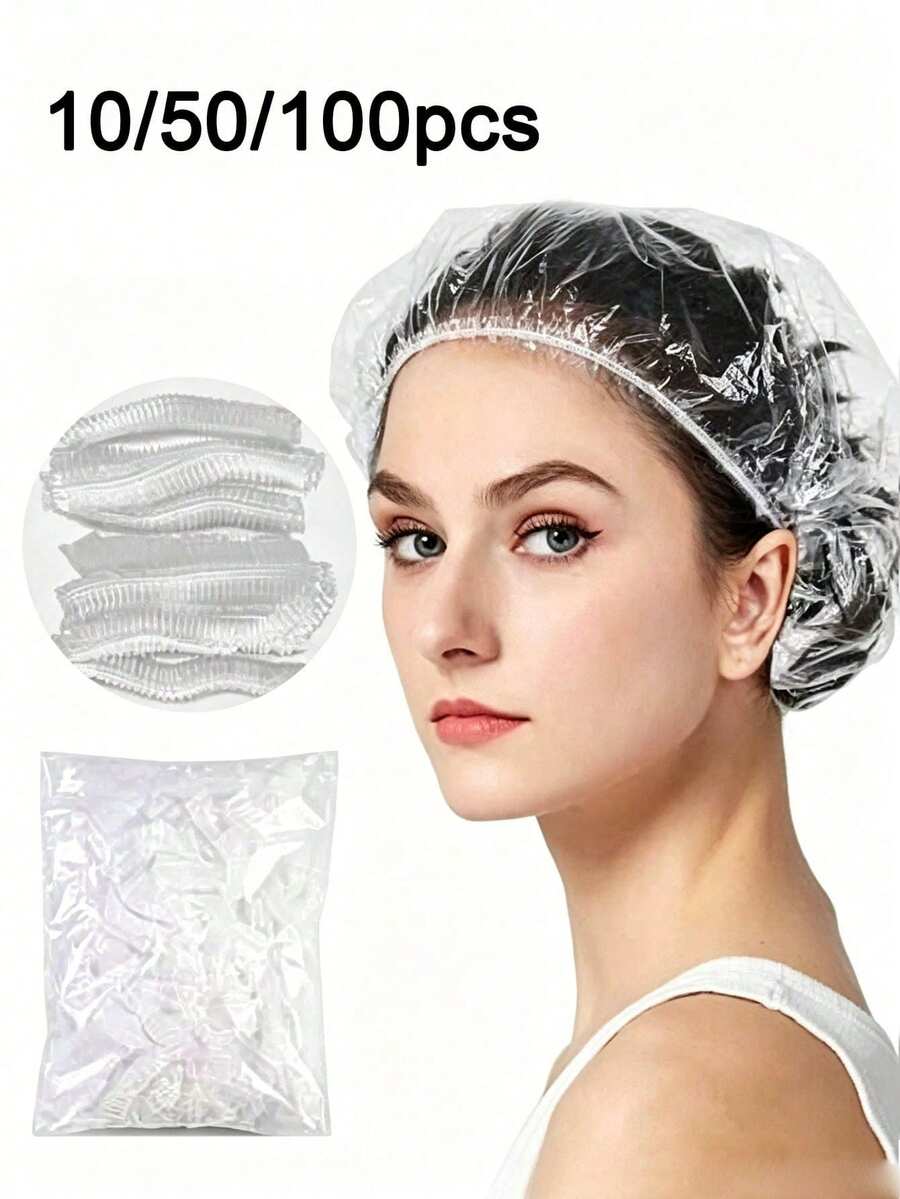 Topi Mandi Transparan Sekali Pakai yang Cocok untuk Salon Rambut - MultiWarna - View 1