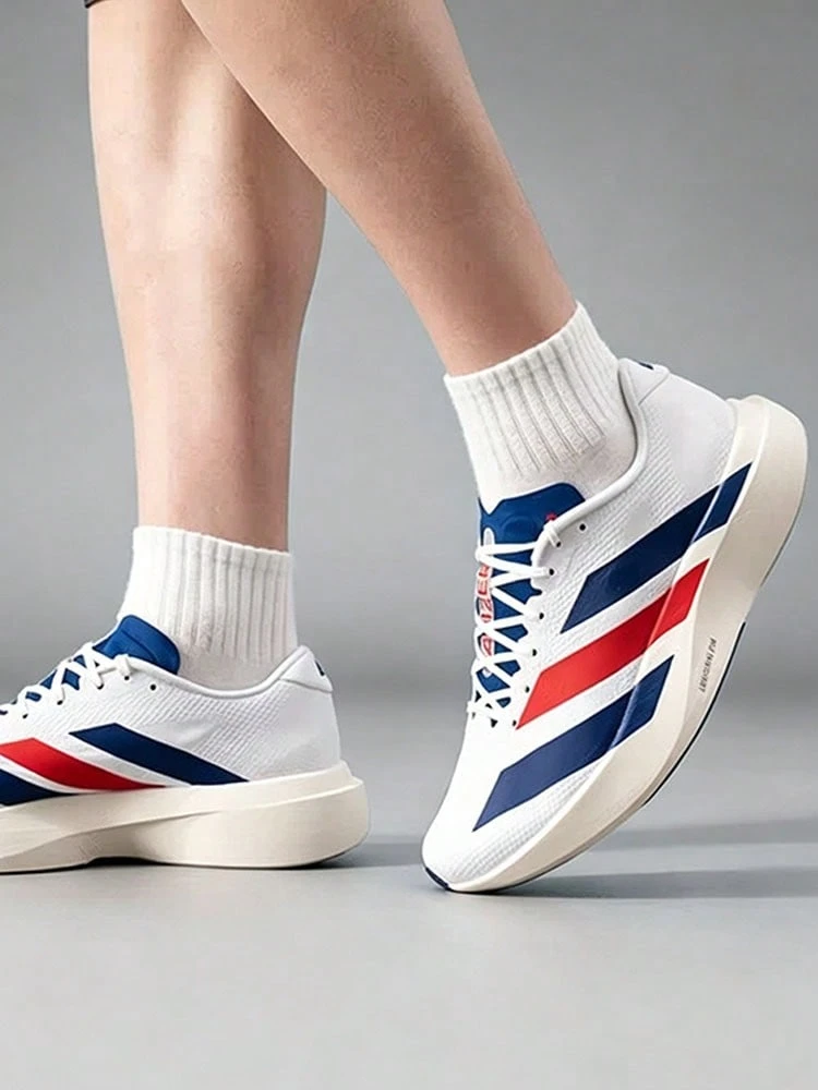 adidas Adizero Evo SL 舒適百搭 蘇格蘭隊配色 織布回彈跑步鞋 男款 白色 - 白色 - 查看 1
