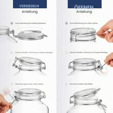 Clip-Top Glass Jar (With Glass Lid), 2-Liter Capacity, 1-Pack - Transparent - View 2