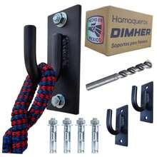 DIMHER Hamaqueros para pared, Soportes para Hamaca, Resistente Reforzado Uso Rudo, para exterior o interior, Ganchos para pared, acabado Antióxido, Incluye Kit de Instalación. - Multicolor - Ver 2