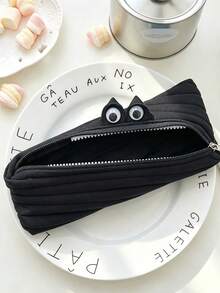 4/1pc Creative Funny Zipper Pencil Case, Student Pencil Pouch, Cute Niche Style, Stationery Storage Box, Little Monster Pencil Case - Multiple Styles - View 18
