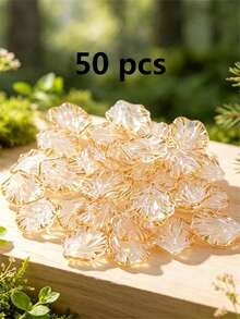 50/100/200pcs 20mm White Shell-Shaped Acrylic Beads, Cream Petal Bead Caps, Suitable For DIY Crafts, Jewelry Making And Phone Case Decoration - Multicolor - View 13