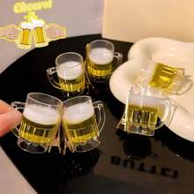3件組創意啤酒杯髮夾，耐用壓克力材質，女性趣味髮飾，適用於返校季、海灘度假、日常休閒、節慶慶祝 - 查看 8