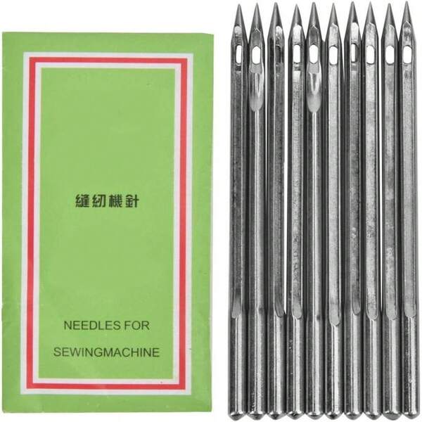 0 piezas Agujas de acero inoxidable para reparación de cuero y zapatos, juego de agujas de coser a mano color plata modelo SL-18