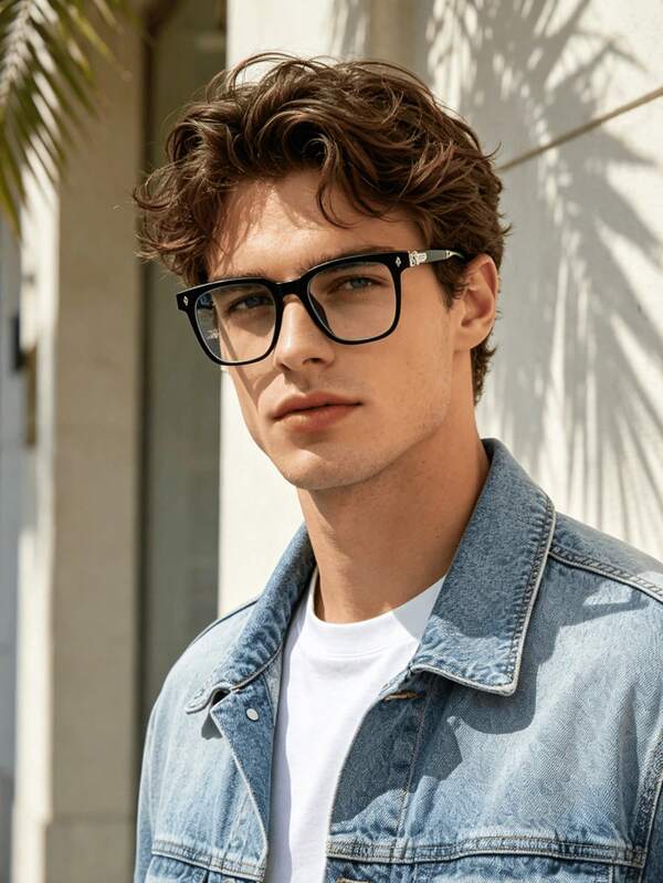 1 Pair Of Fashionable Retro Luxury High-End Unisex Glasses, TR Material, Translucent, Suitable For Indoor TV Watching, Gaming, Computer Use