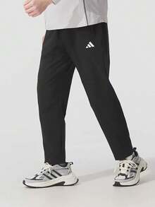 Adidas New Men's Quick-Dry Breathable Straight-Leg Running Training Pants - Black - View 1