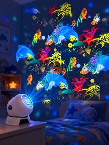 Type-C USB Marine Animal Night Light, Rainbow Rotating Lamp For Cozy Room Vibes - Multi-color light - View 2