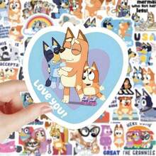 103pcs/Set Cute Bluey Stickers, Water Cup Stickers, Notebook Stickers, DIY Handmade Stickers,Stickers For Boys,Notebook Anime,Scrapbook>Stickers - Multicolor - View 4