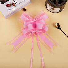 1/10/20pcs Gold Metallic Bow Ribbon, Gift Wrapping Bows, Birthday Wedding Christmas Gift Box Bouquet Decoration Supplies - Multicolor - View 10