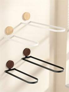 1 pieza Toallero de madera de nogal para baño, barra de toallas plegable sin taladro montada en la pared, accesorios de baño, accesorios de cocina - Multicolor - Ver 8