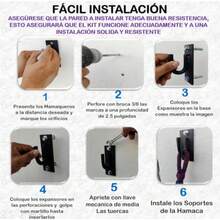 DIMHER Hamaqueros para pared, Soportes para Hamaca, Resistente Reforzado Uso Rudo, para exterior o interior, Ganchos para pared, acabado Antióxido, Incluye Kit de Instalación. - Multicolor - Ver 6