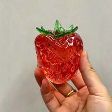1pc Strawberry Squeeze Stress Relief Toy, Realistic Stretchable Squishy Ball, Decompression Hand Tool - Multicolor - View 4