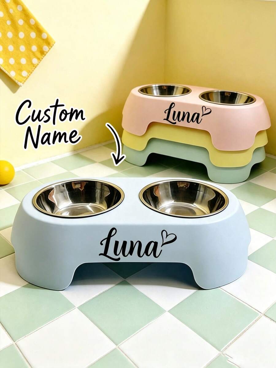 Personalized Non-Slip Pet Bowl (Customizable Name) - Cat Feeding Bowl/Pet Gift, Suitable For Cats And Dogs, Can Hold Food Or Water; Also Available In Various Dog Toys And Multiple Dog Bowl Styles. Ideal Gift For Pet Lovers, Whisker-Friendly - Multicolor - View 1
