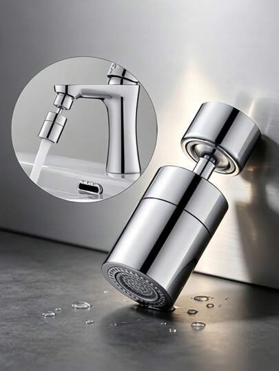 1 cái đầu vòi xịt xoay đa năng cho vòi bếp, lưu lượng nước 2 tốc độ kèm lưới lọc, đầu nối kéo dài vòi nước