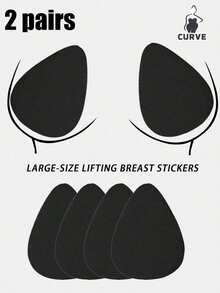 2 Pairs Disposable Breast Lift Tape For B-D Large Bust, Invisible Strapless Backless Self-Adhesive Push Up Sticky Bra For Women (Low Adhesion, Strong Adhesion May Be Harmful To Breasts) - Multicolor - View 11