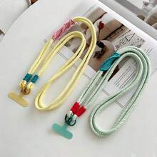 Lanière de téléphone tressée Dopamine, sangle bandoulière à blocs de couleurs avec double boucle, sangle de remplacement pour sac et appareil photo, sangle d'épaule anti-perte, chaîne de sangle anti-vol créative haut de gamme - Multicolore - Voir 4
