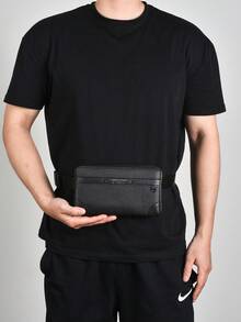Men's Wear-Resistant Crossbody Waist Bag, Fashionable Minimalist Cashier Bag, Korean Style Solid Color Chest Bag - Multicolor - View 1