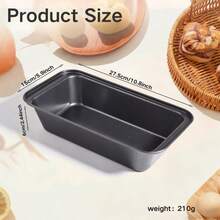 Carbon Steel Non-Stick Loaf Bread Pan Rectangular Cake Mold Bakeware For Toast Meatloaf Brownie - Black - View 10
