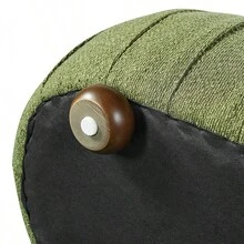 Upholstered Ottoman, Oval Shape - Olive Green + Boucle + Foam + Solid Wood+MDF1 - View 7