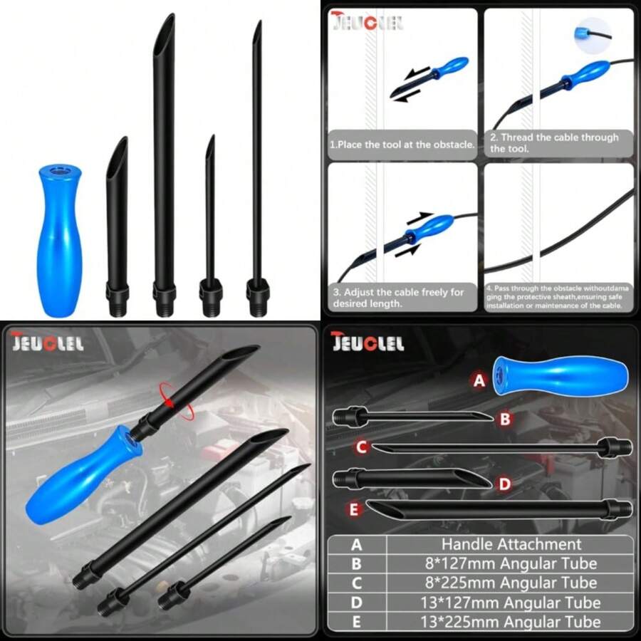 5PCS Wire Insertion Tool Set, Piercing, Lead Wire Threading, 7618 Wire Harness Special Lead Kit, Handhold Auto Repair, Disassembly Gadget, OEM Tool - As Pic - View 1
