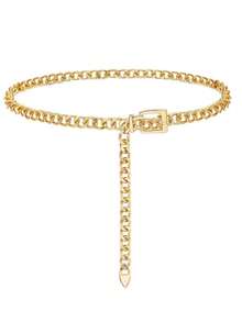 1pc Women's Metal Waist Chain, Fashion Multi-Layer Chain Belt, Suitable For Dresses - Multicolor - View 8