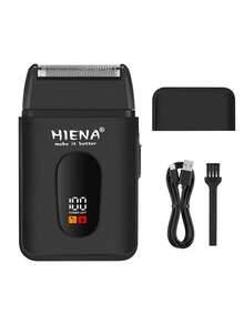HIENA Multi-Function Electric Shaver, Men's Electric Shaver, Reciprocating Shaver, Perfect For Trimming Hair And Facial Hair. Comes With Brush, High-Quality Gift Choice, Mini Model Convenient For Travel - Black - View 11