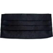 Solid Multi-Color Silk Cumberbund For Men - Black - View 1