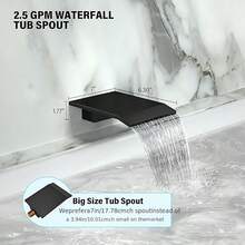 Shower Faucet Set With Tub Spout Matte Black Shower Tub Faucet Kit Shower Trim System Wall Mounted Bathtub Shower Fixtures With 8/10/12 Inches Rain Shower Head Handheld Spray Bath Tub And Valve - 霧面黑 - 查看 5