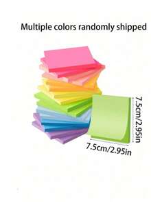 6/12/1pc 3*3 Inch Square Self-Adhesive Sticky Notes, Random Colors, Beautiful Macaron Vibrant Colors, Pure Minimalist Design, High-Quality Thick Paper Material, Strong Adhesion And Firmly Attached, School Supplies - Multicolor - View 3