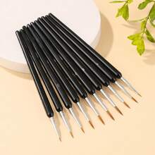 5pcs/Set Black Soft Bristle Watercolor Painting Ultra-Fine Hand-Drawing Pens, Outlining Pointed Tip Liner Brushes - Sets - View 2