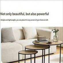 Nordic And Japanese Style Creative Round Coffee Table Bedside Table Three Pieces Combination Corner Table Side Cabinet High-End Alphabet Table - Camel - View 4