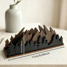 Wooden Mountain Forest Napkin Holder, Rustic Pine Tree Landscape Tissue Stand For Dining Table Decor - Multicolor - View 2