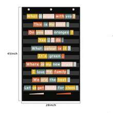 1pc Hanging Pocket For Storing Letters, Cards, Words And Sentence Strips, Durable Nylon Material Word Pockets With Extra Storage Pockets, With 3 Metal Holes, Suitable For School Home Office - A - View 4