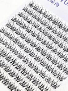 120 Clusters Large Capacity Fish Tail Self Adhesive False Eyelashes, Natural Soft Cross Style C Curl Lashes, Comfortable Eye Makeup For Festival Celebration Photoshoot Daily Look - C - View 6