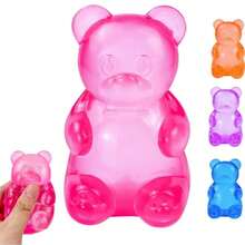 1 Stück Gummibär & Zuckerball Quetschspielzeug, langsam steigende Squishy Stressbälle, mit Maltose gefülltes sensorisches Fidget-Spielzeug, Angstlinderung & Konzentrationsspielzeug für sensorisches Spiel, geeignet für Erwachsene, (Zufällige Farbe) - Verschiedenfarbig - Übersicht 2