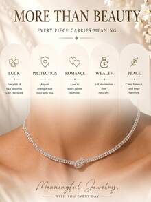 1pc Fashion Minimalist Geometric Multi-Layer Clasp Claw Chain Necklace Design Rhinestone Choker Elegant Accessory For Women - Silver - View 5