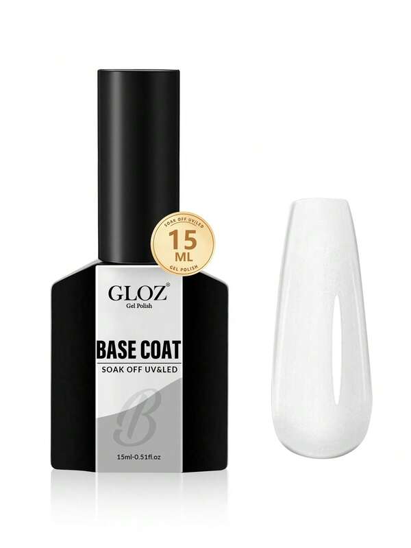 GLOZ 15ml Gel Base Coat For Gel Nail Polish, No-Wipe Clear Base Coat, Long-Lasting, Suitable For Home DIY UV Gel Manicure