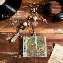 Llavero de CD de mini álbum NFC personalizado, regalo de música personalizado, regalo de estilo retro, llavero dividido para amantes de la música, recuerdo de boda - Multicolor Nuevo-1 - Ver 16