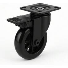 Jogo Kit 4 Rodizios 3pol 75mm Rodinha Giratoria E Fixa Preta Termoplastica - preto - Visão 3