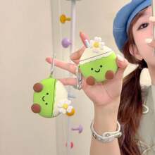 Stylish 3D Daisy Coconut Earphone Case, Soft Material Earphone Protective Cover, Decorated With Daisy, Suitable For AirPro2/Pro/4/3 Earphones - Multicolor - View 3