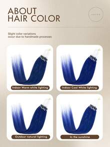Invisible Micro Nano Bead Hair Extensions, Micro Ring Hair Extensions, Straight Hair, Micro Ring Hair Extensions, Human Hair, Invisible Bead Hair Extensions, Thickened Micro Ring Hair Extensions, Halloween Costume, Holiday Essential, Bridal Holiday Gift - SBlue - View 6