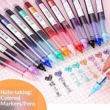 Set Pulpen Gel Rollerball Tinta Cair Warna-warni 24 Buah, Perlengkapan Seni - Set - View 3