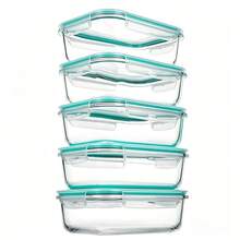 VAETTLO 5 Pack 35oz Glass Food Storage Containers With Lids, Fresh Container, Airtight Reusable Meal Prep Lunch Container Set,  For Oven, Microwave, Freezer, And Dishwasher - View 1