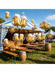 10pcs 16 Inch Mini Beer Mug Shaped Aluminum Foil Balloons For Valentine's Day, Birthday, Wedding, Beer Festival, Party, Gathering Decoration - Mini Beer Mug - View 5