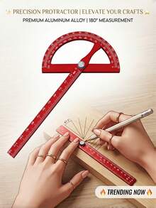 1 Set Creative Metal Multi-Angle Protractor, 180° Rotating Protractor And Drawing Tool, Suitable For Students And Teachers, Precise Drawing Geometry Supplies, School Office Supplies, Office Accessories, Stationery (Includes 2 Free Pencils) - Geometric drawing - View 2