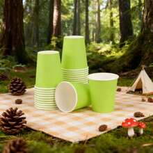 2/10/20/30/40/60/100pcs 9oz Paper Coffee Cups, Water Cups, Beverage Cups, Milk Cups, Juice Cups, Champagne Cups, Party Cups, Suitable For Hot And Cold Drinks, Green Paper Hot Coffee Cups, Suitable For Water, Juice Or Tea, Office, Party, Home, Travel, Suitable For Party, Picnic, Travel And Events - View 6