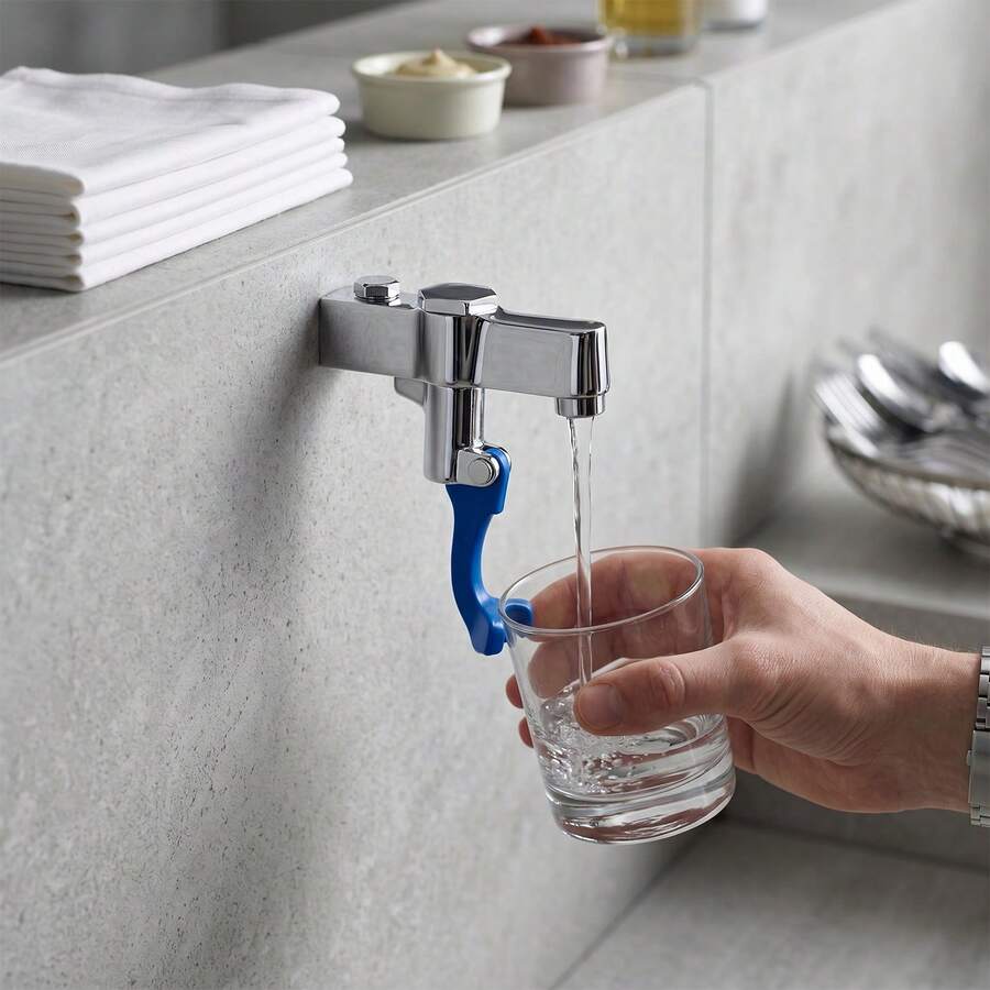 YUNRUX Drinking Water Faucet, Push Cup Water Faucet, Wall-Mounted Water Faucet - Silver - View 1
