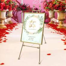 2-Pack Lightweight, Portable Wedding Sign Easel With Adjustable Hooks, Versatile Picture Frame Holder For Wedding, Bridal Shower, Engagement & Table Decor - 2pcs - 查看 5